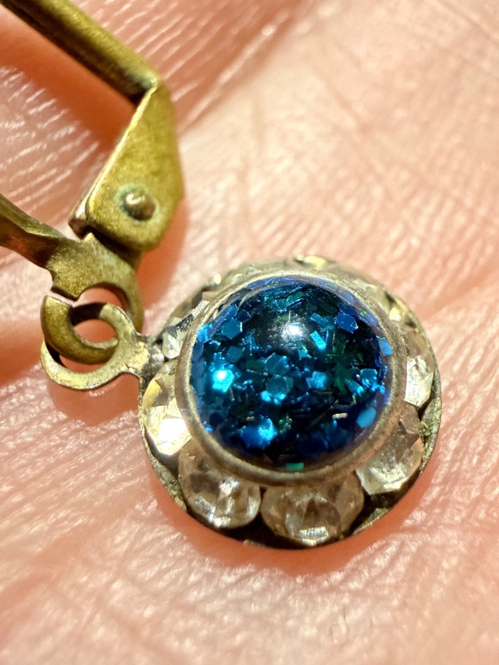 Vintage Style Blue Crystal Drop Earrings